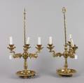 A Pair of Contemporary GiltMetal Electric Candelabra