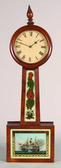 A Federal Style Reverse Painted Banjo Clock