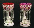 A Pair of Bohemian Cased Glass Lustres