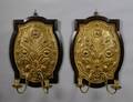 414 PAIR OF BRASS TWO LIGHT SCONCES