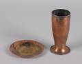 A Copper Vase and Saucer early 20th century
