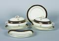 A Pair of Booths Silicon China Sauce Tureens Covers and Stands