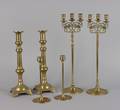 Three Pairs of Brass Candlesticks