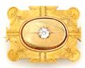 A Ladys Victorian Yellow Gold and Diamond Brooch