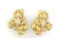 A Pair of Ladys 18 Karat Yellow Gold and Diamond Earrings Barry KieselsteinCord