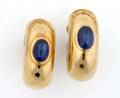 A Pair of Ladys 18 Karat Yellow Gold and Blue Sapphire Earclips CHAUMET Paris