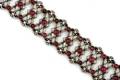 A Ladys Sterling Silver and Rhodolite Garnet Cabochon Bracelet