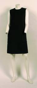 Norman Norell Black Wool Day Dress