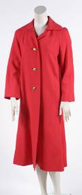 Pauline Trigere Fuschia Wool Dress Coat