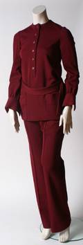 Norman Norell Claret Wool Jersey Two Piece