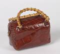 Giorgio of Palm Beach Small Alligator Bag with Bamboo Handles