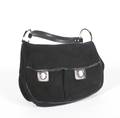 JP Tods Black Suede Shoulder Bag