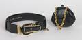 Judith Leiber Black Lizard Belt with Attached Coin Purse
