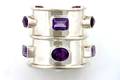 M  J Savitt Sterling Silver and Amethyst Cuff Bracelet