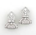 A Pair of Ladys White Gold and Diamond Earrings