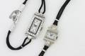 A Ladys Platinum Diamond and Black Onyx Art Deco Wristwatch