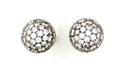 A Pair of Ladys 14 Karat White Gold and Diamond Pave Ball Style Earrings