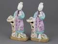 169 PAIR OF FAMILLE ROSE EXPORT PORCELAIN FIGURES