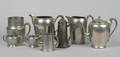 A Group of Eight Pewter Table Articles
