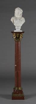 A Rouge Marble and Gilt Bronze Pedestal