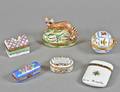 147 GROUP OF SIX LIMOGES PORCELAIN PATCH BOXES