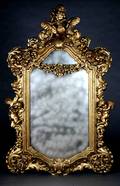 A Large Gilded Rococo Style Hall Mirror