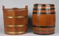 A Group of Four Teak Buckets and Barrels