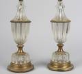 A Pair of Molded Glass Table Lamps