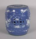 A Chinese Blue Ground Porcelain Garden Seat
