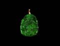 140 CARVED SPINACH JADE GUANYIN PENDANT