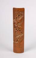 A Chinese Carved Bamboo Scholars Wrist Rest