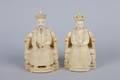 A Pair of Chinese Carved Ivory Figures of the Emperor and Empress