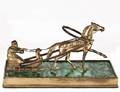124 RUSSIAN GILT METAL HORSE AND SLED