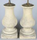 A Pair of Baluster Form Cement Table Lamps