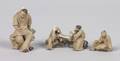 A Group of Three Chinese Mud Figures