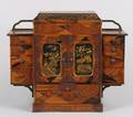 A Chinese Hardwood Inlaid and Parcel Gilt Black Lacquer Box