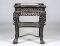 209 CARVED HARDWOOD SIDE TABLE