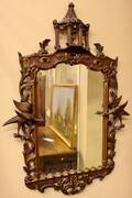 Carved Wood Chinoserie Mirror