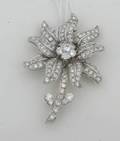 A Ladys 18 Karat White Gold and Diamond Brooch