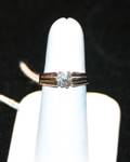 A Ladys Yellow Gold and Diamond Ring