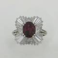 A Ladys Platinum Diamond and Ruby Ring