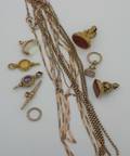 A Collection of Victorian Chains and Hard Stone Seals