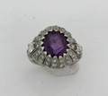A Ladys Platinum Diamond and Amethyst Ring Cellini