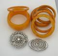 A Collection of Six Yellow Bakelite Bangle Bracelets