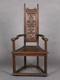 A Baroque Style Carved Oak Corner Chair