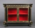 A Napoleon III Black Lacquer Bookcase