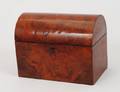 254 REGENCY STYLE BURL VENEERED TEA CADDY