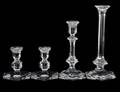 414 GROUP OF FOUR CRYSTAL CANDLESTICKS