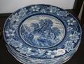 A Set of Six Coalport Kings Ware Blue Transfer Decorated Plates