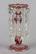 A Bohemian Cranberry Glass Candlestick